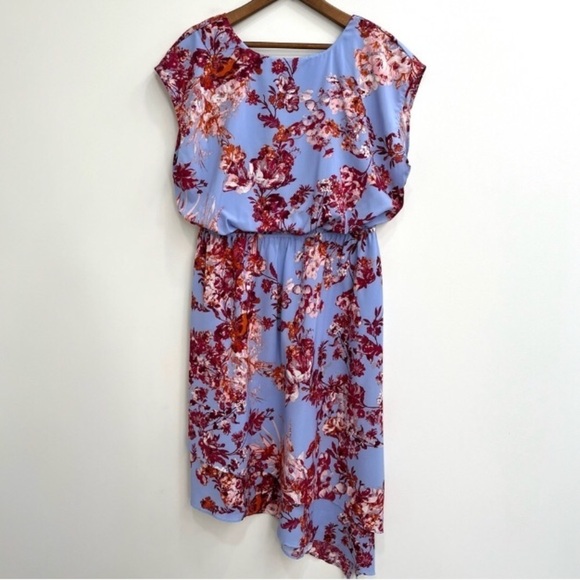 NWOT! Soma Floral Asymmetrical Sleeveless Elastic Waist Day Dress - Size XS💛 - Picture 6 of 8